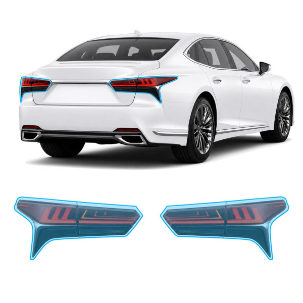 Антигравійна захисна бронеплівка за лекалами для Lexus LS XF50 facelift 2021- задні ліхтарі стопи