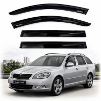 Дефлекторы окон ветровики Skoda Octavia A5 Универсал 2004-2013 Скотч 3M Voron Glass
