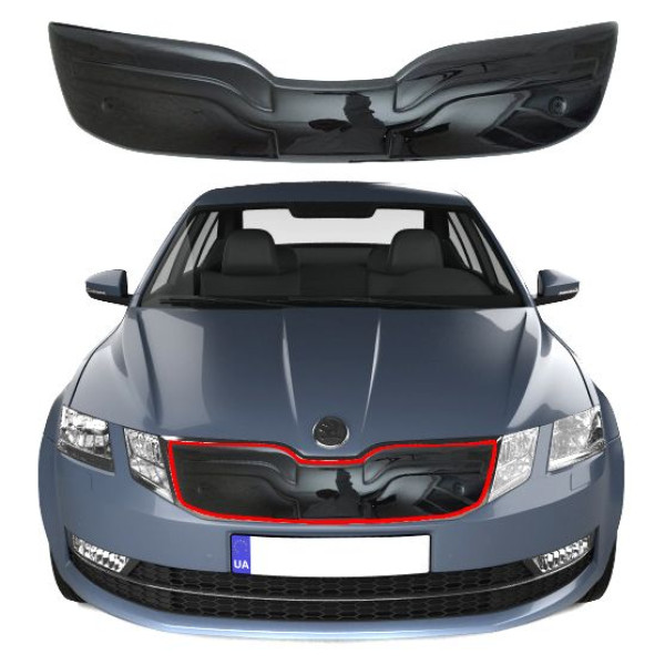 Зимова накладка на решітку радіатора Skoda Octavia A7 2017- Глянець FLY
