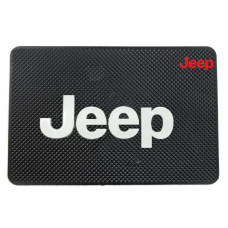 Антискользящий коврик торпеды с логотипом Jeep 200x130 мм
