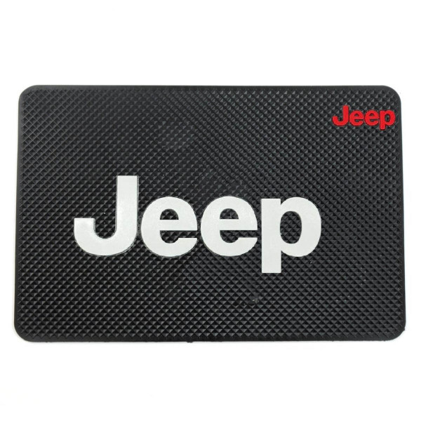 Антискользящий коврик торпеды с логотипом Jeep 200x130 мм