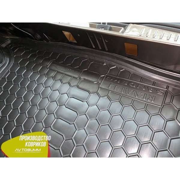 Автомобільний килимок у багажник Renault Sandero 2013-Гумо - пластик