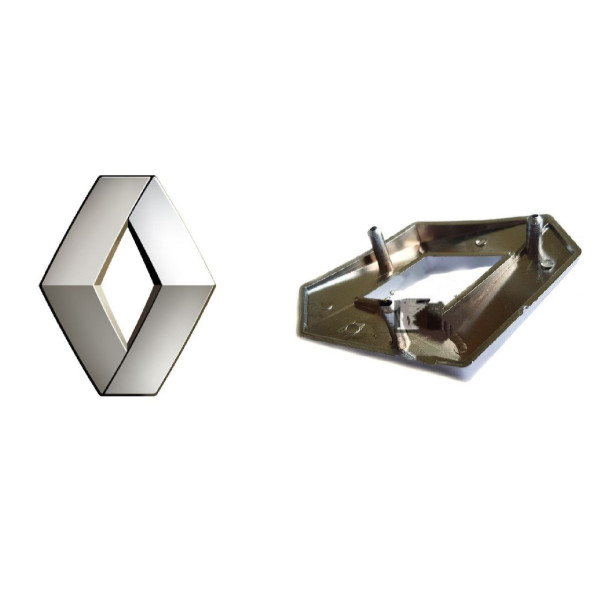 Емблема для Renault 70 x 93 мм / велика / пластикова / Xром / 3 пуклі