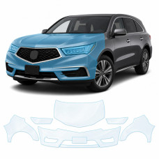 Антигравийная защитная бронепленка по лекалам для Acura MDX YD3 facelift 2017-2020 - передняя часть авто (капот бампер фары крылья)