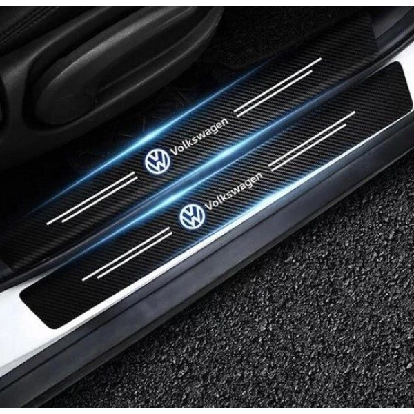 Захисна плівка накладка на пороги для Volkswagen Чорний Карбон 4 шт