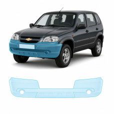 Антигравийная защитная бронепленка по лекалам для Chevrolet Niva I facelift 2009-2020 - передний бампер