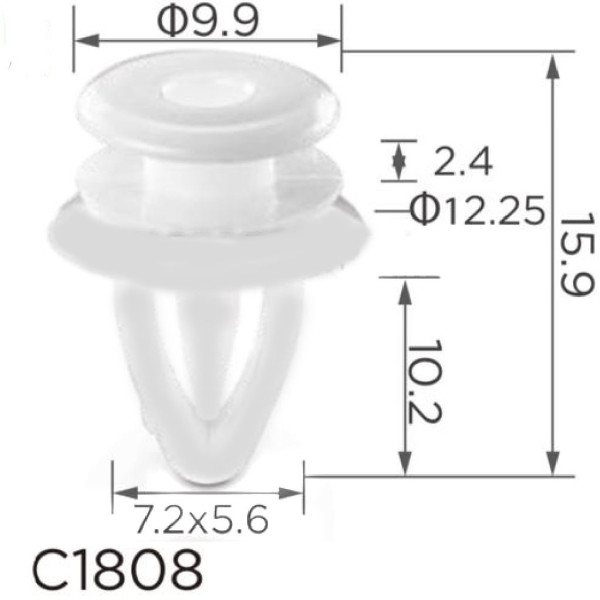 Кліпса кріплення обшивки дверей GM OPEL FORD CHEVROLET SATURN (90560163 15315) (C1808)