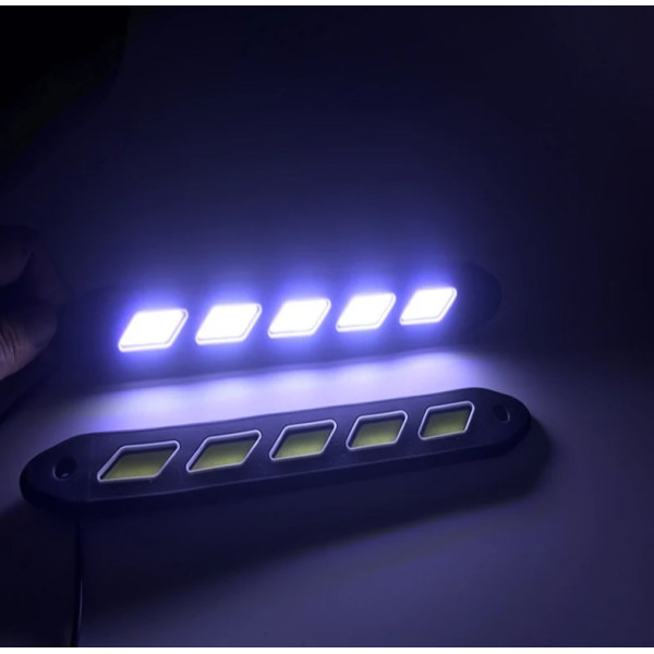 LED Денні ходові вогні ДХО 12V 23 см гумовий корпус гнучкі 2 шт (KLNT-DRL-COB-102)