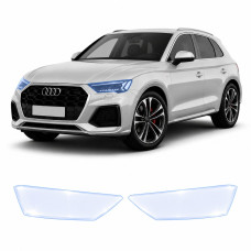 Антигравийная защитная бронепленка по лекалам для Audi Q5 FY facelift 2021-2024 - оптика (фары и ПТФ)