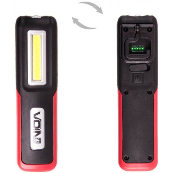 Ліхтар Перенесення VOIN 3W-COB+3W XPE / АКБ1200 mAh Магнит Акумулятор Вбудований (USB Зарядка)