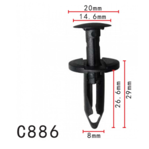 Кліпса розпірні Ford, Chevrolet, Ford (11518017, W708530-S300, W708530S300, 11829) (C886)
