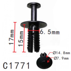 Кліпса кріплення Натискна Розпірна MERCEDES AUDI BMW SEAT SKODA VW (A0009905492 1400804) C1771