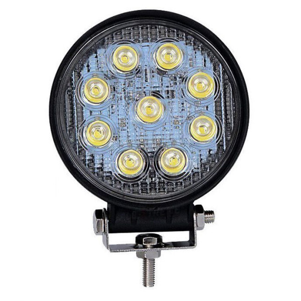 Дополнительная LED фара Ø 147x150x73 mm 27W (3W*9) 10-30V Дальний Spot 1 шт (2701)
