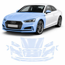 Антигравійна захисна бронеплівка за лекалами для Audi A5 F5 2016-2019 - передня частина авто (капот бампер крила))