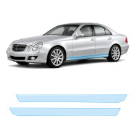 Антигравійна захисна бронеплівка за лекалами для Mercedes-Benz E-Class W211 facelift 2006-2009 - нижня зона кузова пороги