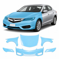 Антигравийная защитная бронепленка по лекалам для Acura ILX I facelift 2016-2018 - передняя часть авто (капот бампер фары крылья)
