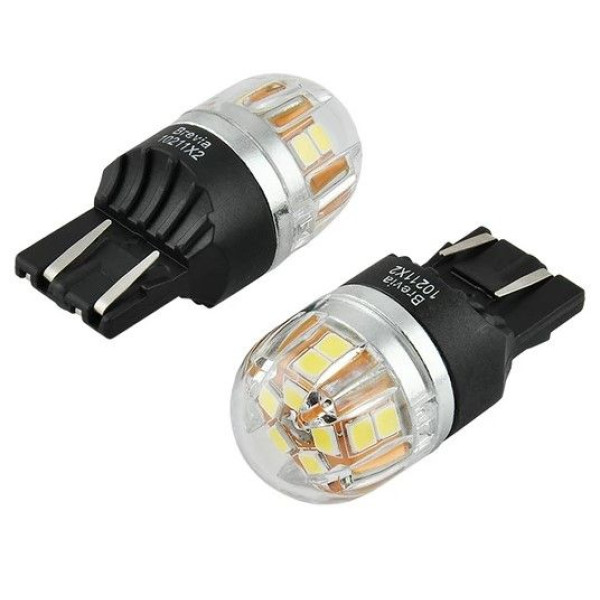 LED автолампа Brevia Spower 12/24V W21/5W 15x2835SMD 330Lm 6000K Оригінал CANbus W3x16q 2 шт (10211X2)