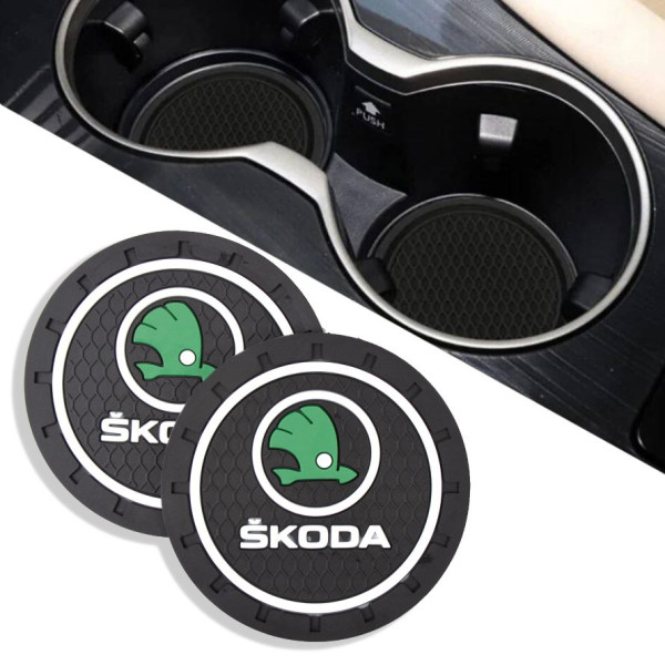 Антискользящий коврик В Подстаканник Skoda ⌀7 см 2 шт