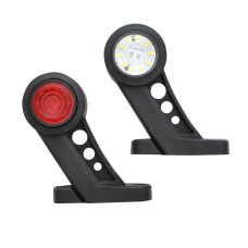 Габаритные огни LED для грузовиков Рожки 24V / косой 13 см / Красный-Белый 2 шт (Л 071)