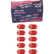 Габарит LED овальний 65х37 мм / 12/24V / 2 діоди / Червоний 10 шт (YP 136 К 142)