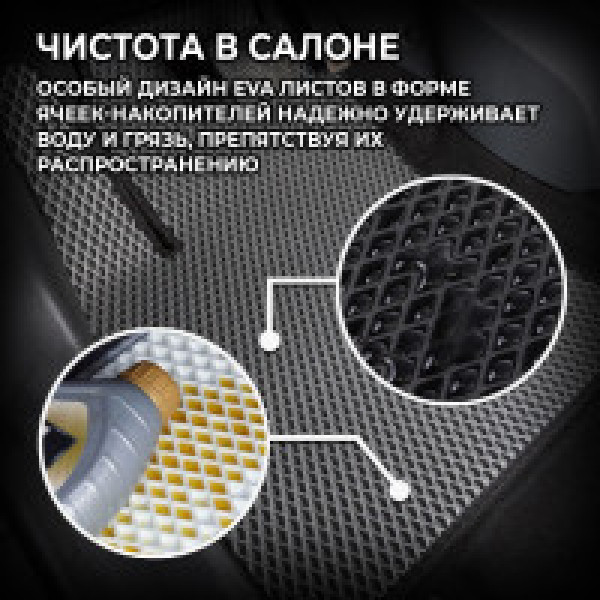 Коврики в салон EVA для A4 (В6 / B7) 2001-2008 с подпятником Коричневые 5 шт