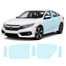 Антигравийная защитная бронепленка по лекалам для Honda Civic X 2015-2018 - зоны дверей и стойки окон