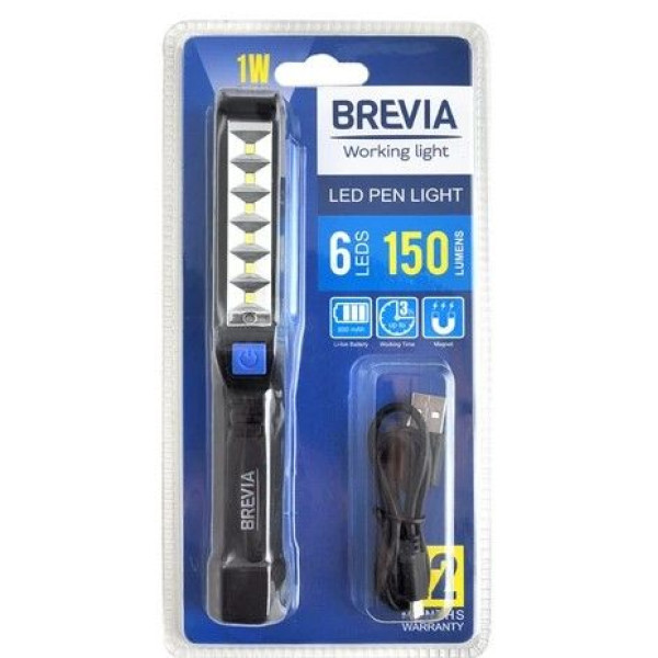 Фонарь переноска для СТО Brevia 6SMD - 1W LED 150 lm 900mAh (11210)
