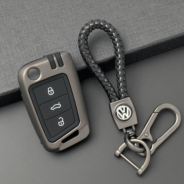 Чохол для автоключів Volkswagen З Брелоком Темний хром (YT0008)