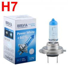 Автолампа галогенная Brevia Power White +60% H7 12V 55W 4300K 1 шт (12070PWC)