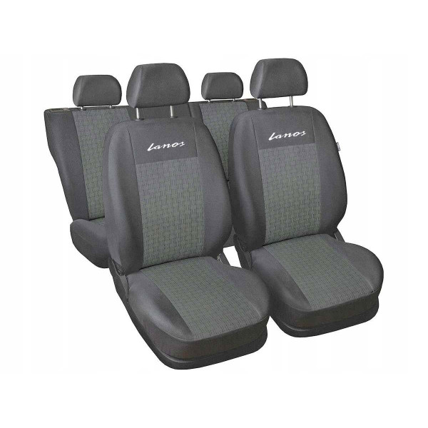 Чехлы для сидений модельные Daewoo Lanos Sens комплект Серые - черные