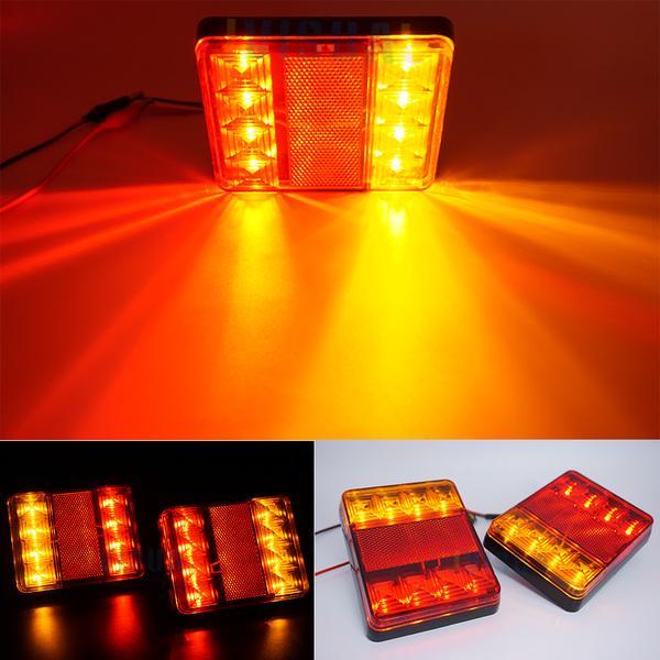Задній ліхтар LED квадратний 12-24V 12,5х10 см 2 шт. SQ-0010