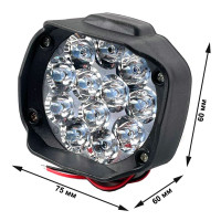 Додаткова LED фара 12W (1W*12) 12-85V 60x75x60 мм Далекий 1 шт