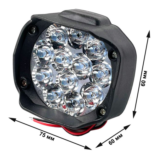 Додаткова LED фара 12W (1W*12) 12-85V 60x75x60 мм Далекий 1 шт
