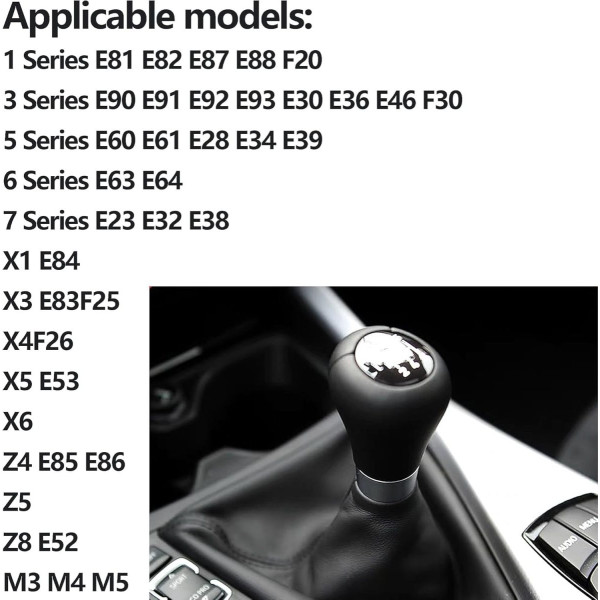 Ручка КПП для BMW Series E30 E32 E34 E39 E46 E60 (5 / 6 Швидкостей) Шкіра №2 (QZXN-A38)