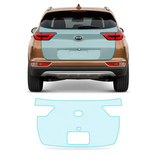 Антигравийная защитная бронепленка по лекалам для Kia Sportage QL 2016-2017 - зона крышки багажника