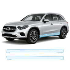 Антигравійна захисна бронеплівка за лекалами для Mercedes-Benz GLC X254 2022- нижня зона кузова пороги