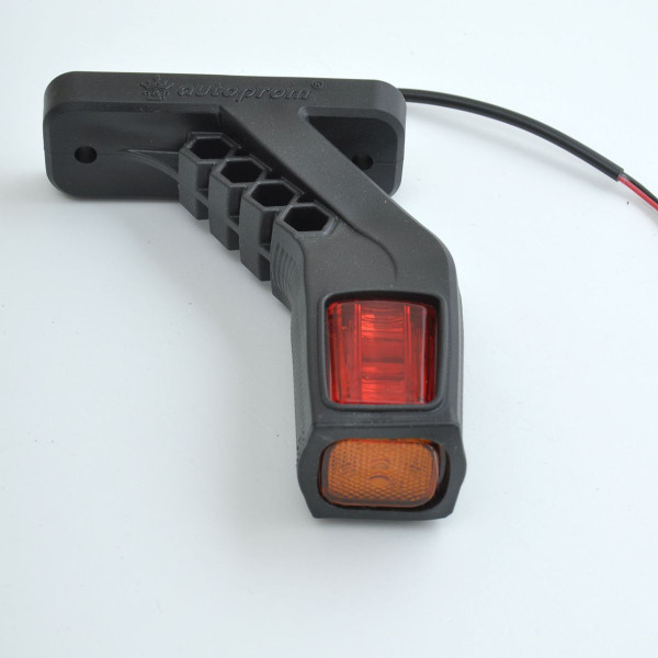 Габаритні вогні LED для вантажівок Рожки 12/24V / косий 13 см / Червоний-Білий-Жовтий 2 шт (Л 091)