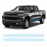 Антигравийная защитная бронепленка по лекалам для Chevrolet Silverado IV 2019-2021 - нижняя зона кузова пороги