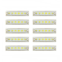 Габарит LED прямокутний 110х42 мм / 24V / 4 діоди / кронштейн пластик / Білий 10 шт (MRT 50)