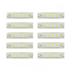 Габарит LED прямоугольный 110х42 мм / 24V / 4 диода / кронштейн пластик / Белый 10 шт (MRT 50)