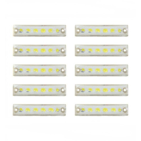 Габарит LED прямокутний 110х42 мм / 24V / 4 діоди / кронштейн пластик / Білий 10 шт (MRT 50)