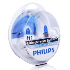 Автолампа галогенна Philips Diamon Vision H1 12V 55W 5000K 2шт (12258DV)
