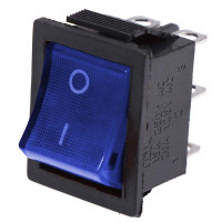 Кнопка Переключатель клавишный 12V (On/Off) 4 Контакта Синия №140