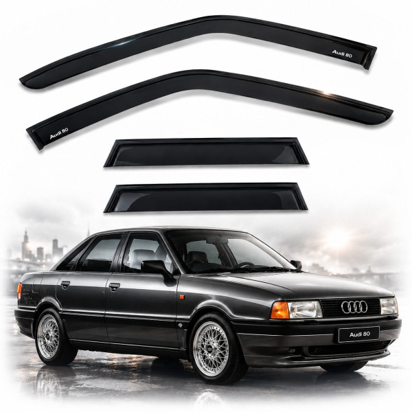 Дефлектори вікон вітровики Audi 80 B3-B4 Седан Скотч 3M Voron Glass