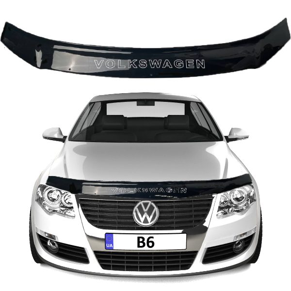 Дефлектор капоту мухобійка Volkswagen Passat B6 2005-2010 Voron Glass