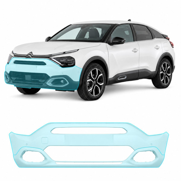 Антигравийная защитная бронепленка по лекалам для Citroen C4 / e-C4 III 2020- передний бампер