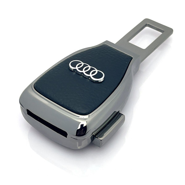 Заглушка перехідник ременя безпеки з логотипом Audi Темний хром 1 шт
