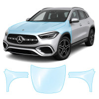 Антигравийная защитная бронепленка по лекалам для Mercedes-Benz GLA H247 facelift 2023- капот и передние крылья