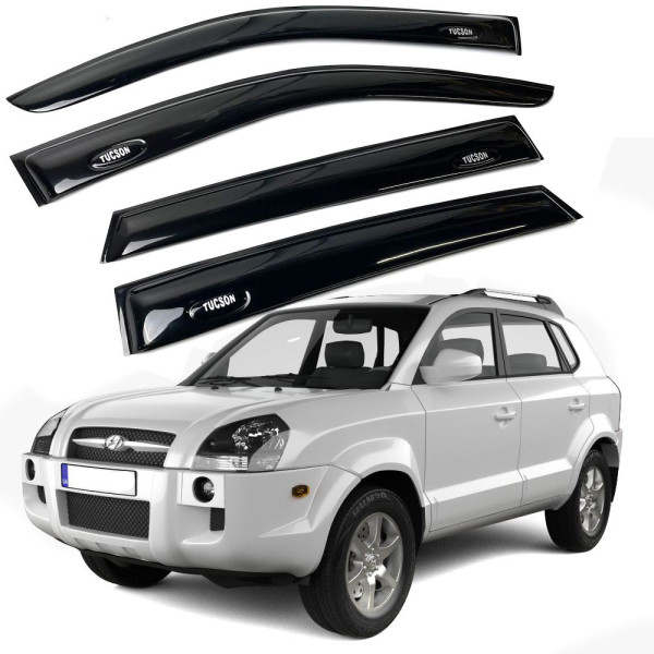 Дефлектори вікон вітровики Acrylic для Hyundai Tucson (JM) 2004-2010 Гнучкі