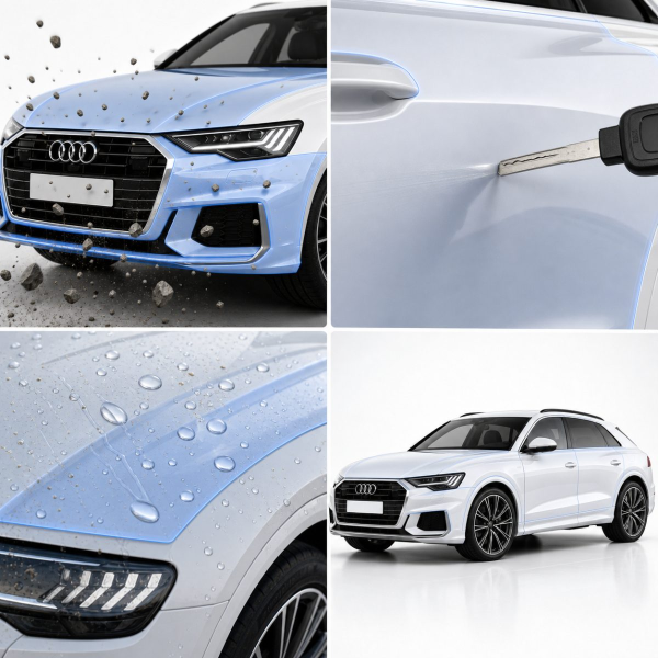 Антигравийная защитная бронепленка по лекалам для Audi Q8 4M facelift 2024- зеркала